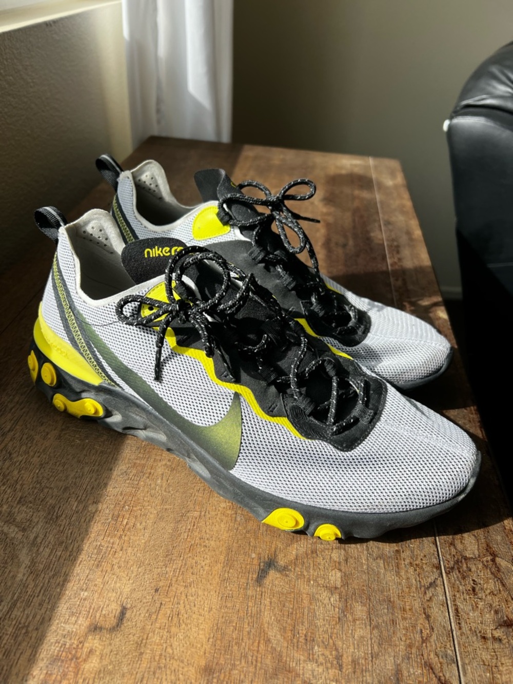 Nike Gray & Yellow Running Sneakers